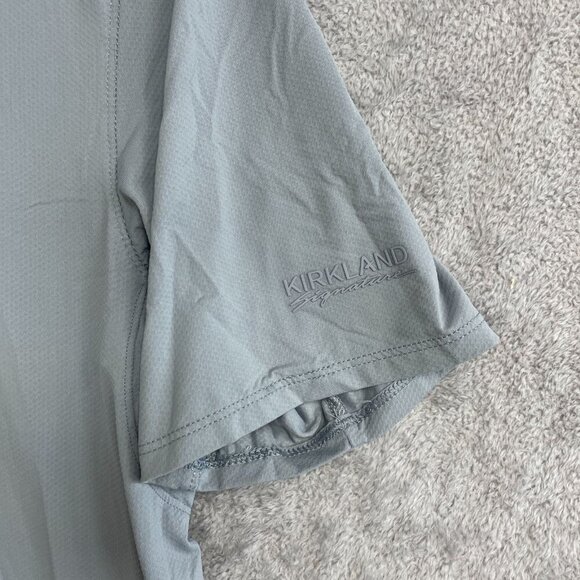 NWOT Kirkland Signature Men's M Gray Active Polo Shirt Short Sleeve - Picture 7 of 9